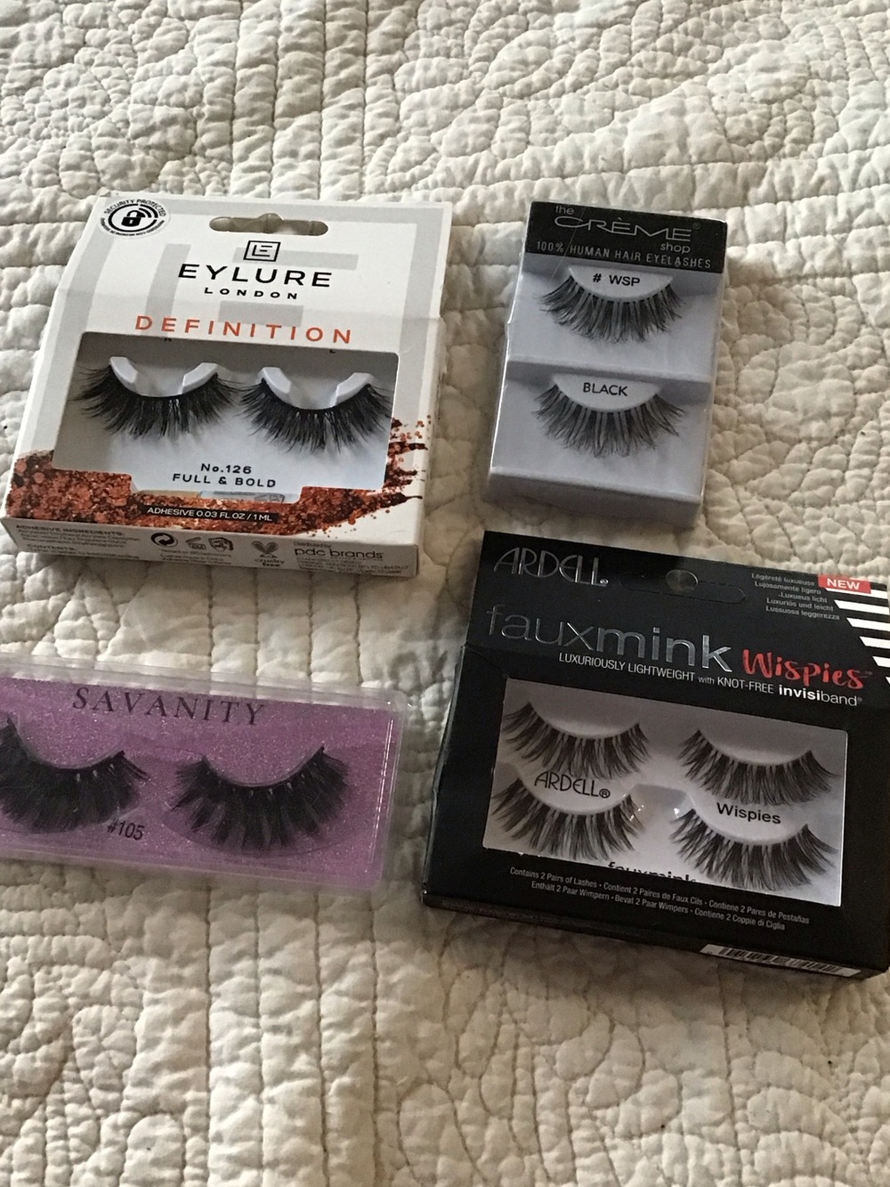 New Eylure The Creme Shop Ardell Black False Eyelash Eye Set of 4
